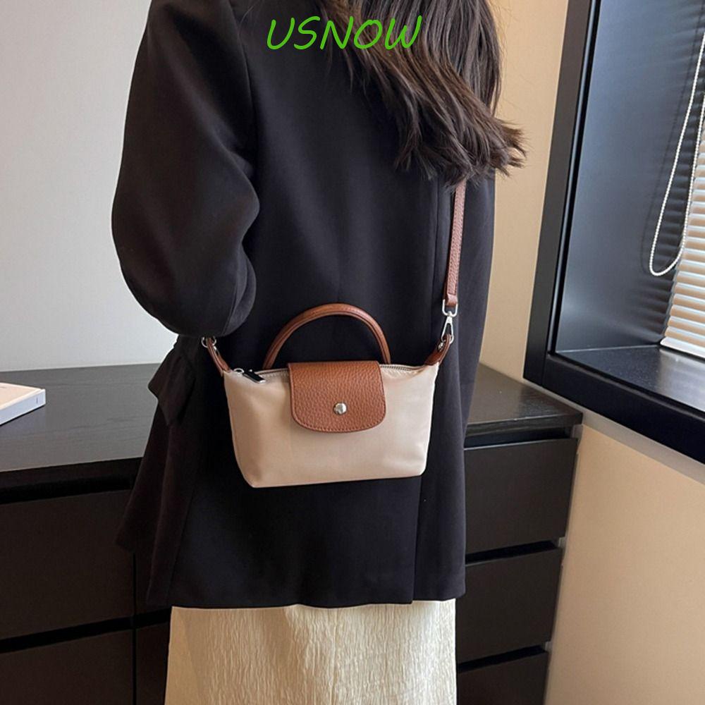 Túi Đeo Chéo Hình Vuông Bằng Nylon Oxford Có Khóa Kéo Nhỏ Gọn Thời Trang Kiểu Pháp Cho Học Sinh