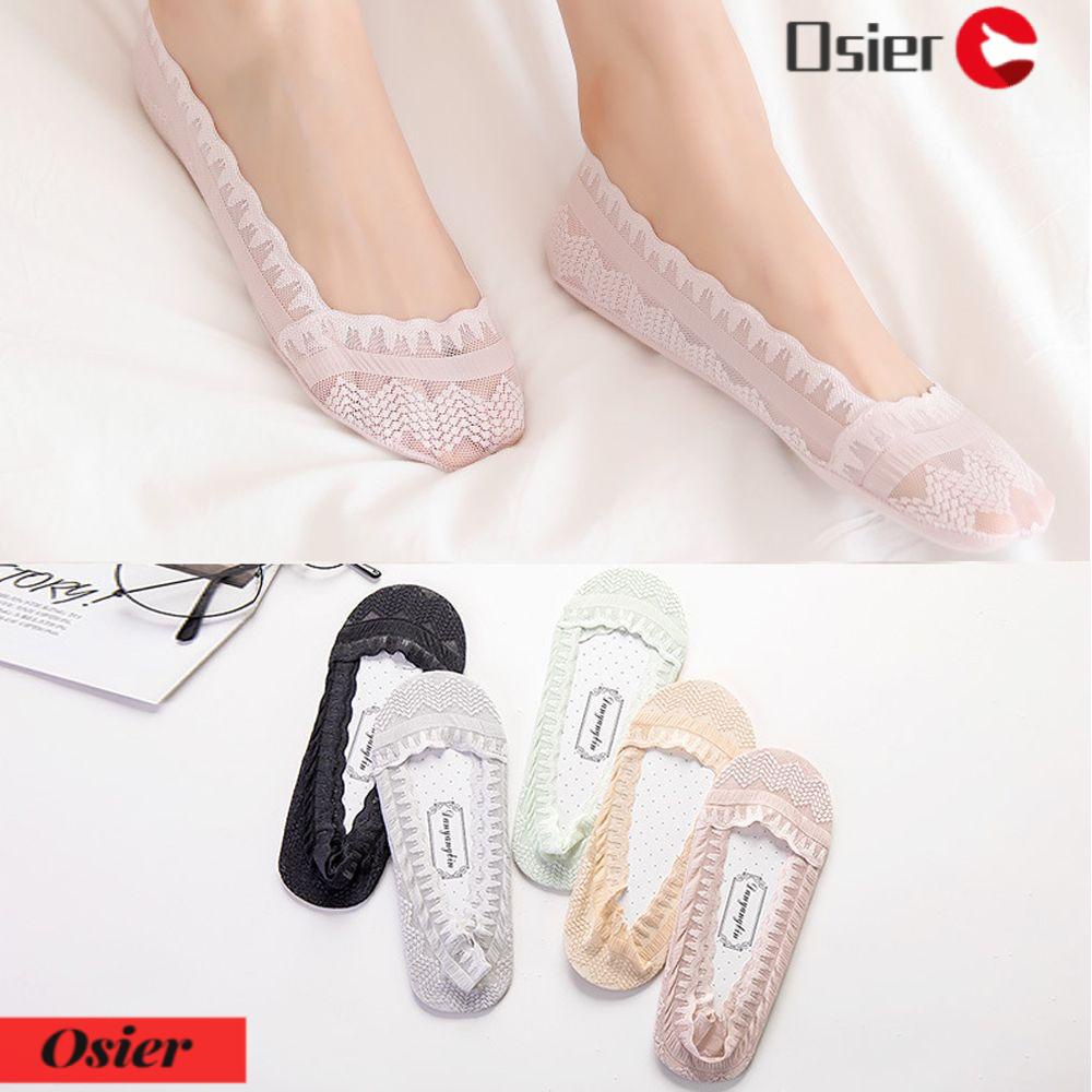 OSIER1 Vớ Thuyền Phối Ren Mỏng Thoáng Khí Chống Trượt Thời Trang Mùa Hè Cho Nữ