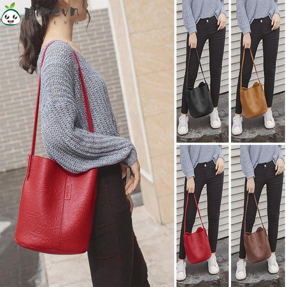 PINEVN Túi Tote Đeo Vai Xếp Ly Phong Cách Cổ Điển Thời Trang Cho Nữ