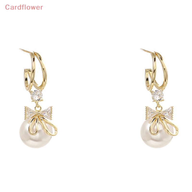 Đôi Bông Tai Hình Nơ Đính Ngọc Trai Thời Trang Cho Nữ Mới