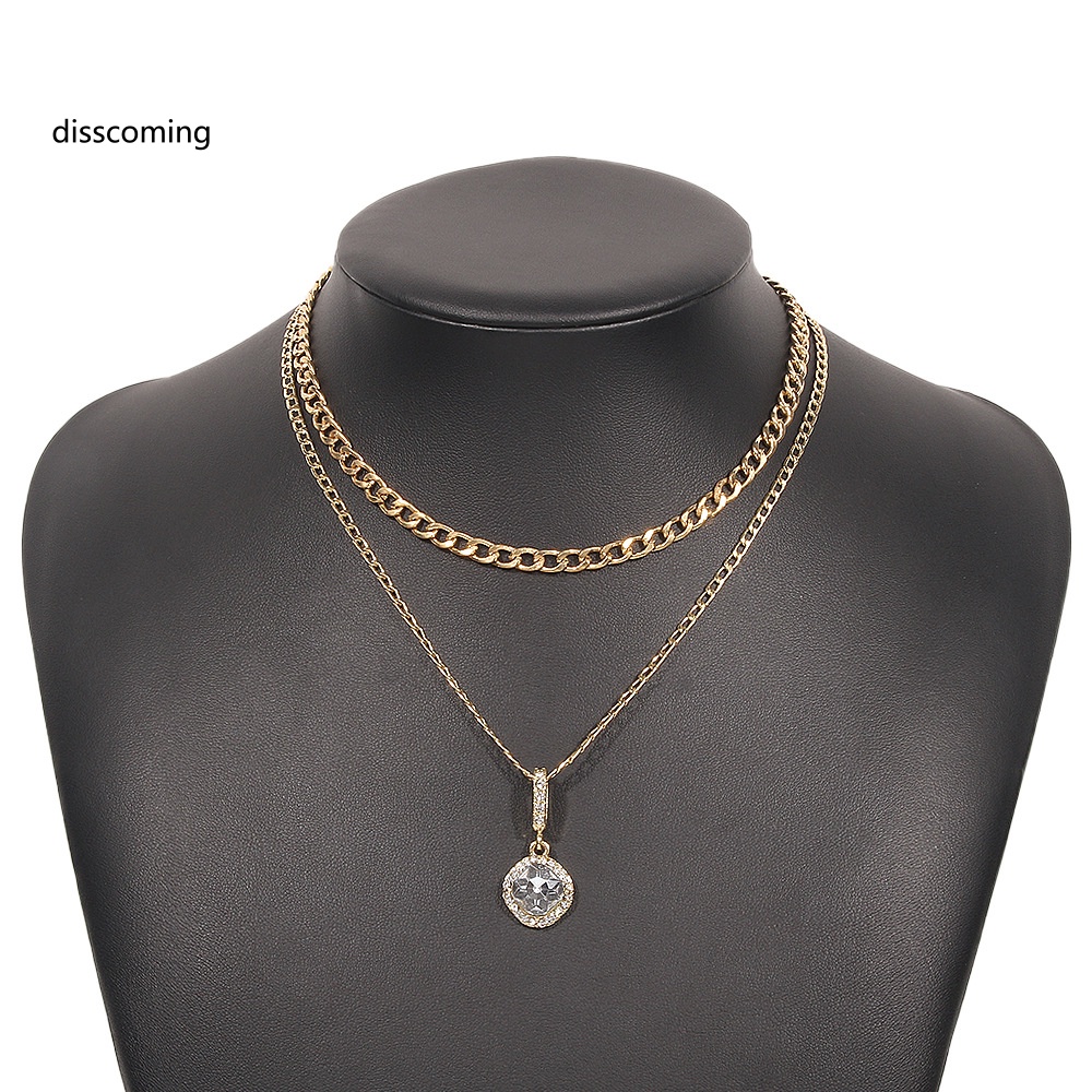 Băng Đô SL SL SL SL| Vòng cổ Hai Lớp Dát Đá Nhỏ Đơn Giản