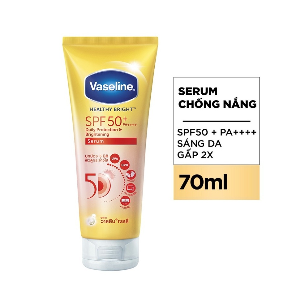 Mini 70ml - Serum chống nắng dưỡng thể Vaseline 50x bảo vệ da với SPF 50+