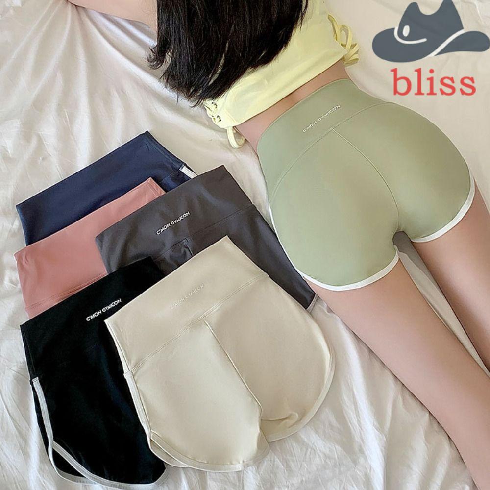 Quần Short Tập Yoga Vải Lụa Lạnh Không Đường May Màu Tương Phản Thời Trang Mùa Hè Cho Nữ