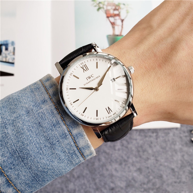 Đồng Hồ Quartz Nam Hiển Thị Ngày Dây Da 38mm