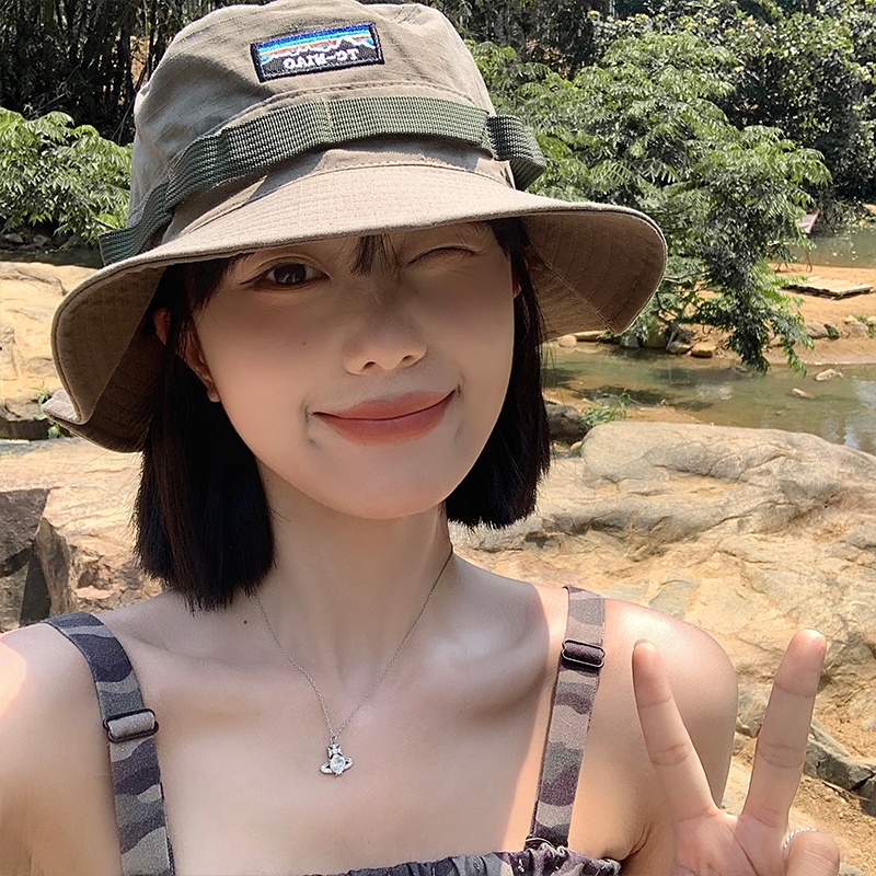 Mũ Tai Bèo Chống Nắng Thêu Họa Tiết Phong Cách Hàn Quốc Cho Nam Nữ