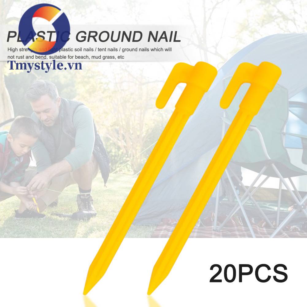 Bộ 20 Cọc Cố Định Lều Cắm Trại Chống Gió Tiện Lợi