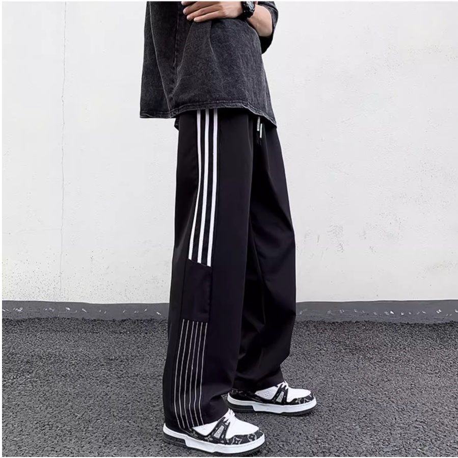 Quần Dài Vải Lụa Lạnh Mỏng Nhanh Khô Ống Rộng Thời Trang Mùa Hè Cho Nam