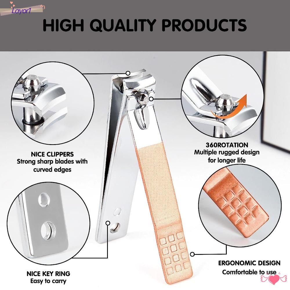 LAYOR1 Set 12 / 2 Dụng Cụ Làm Móng Bằng Thép Không Gỉ Kèm Túi Đựng Tiện Lợi