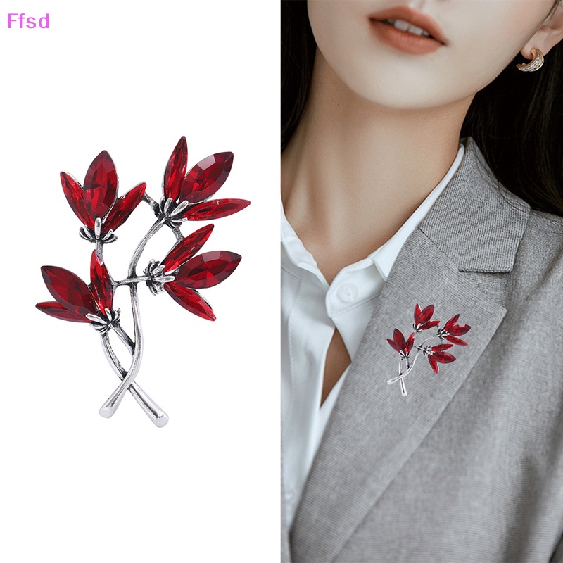 Ghim CàI ÁO HìNh Hoa Lá ĐíNh Kim Cương Giả ThờI Trang Cho Nữ