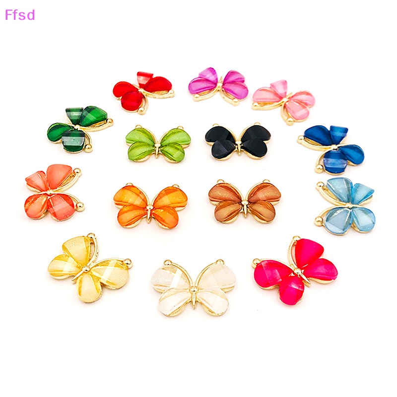 {Ffsd} Set 10 Bươm Bướm Bằng Kim Loại resin Thủ Công Trang Trí Sổ Lưu Niệm / Điện Thoại Đám Cưới