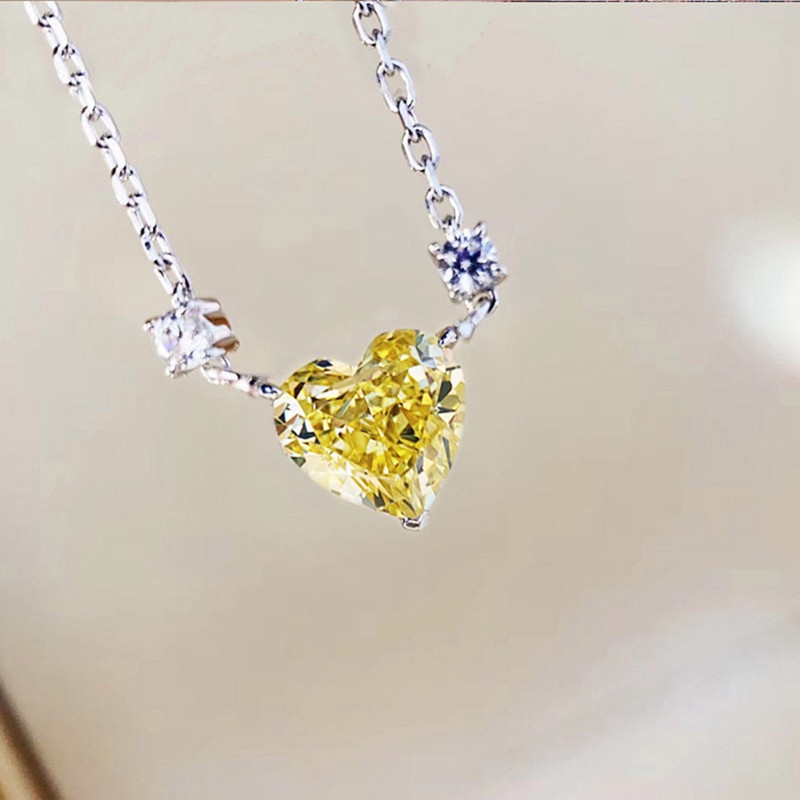 Ygt Vòng cổ Choker Bằng Thép Không Gỉ Mặt Trái Tim Đính Đá Zircon Ngọt Ngào Cho Nữ
