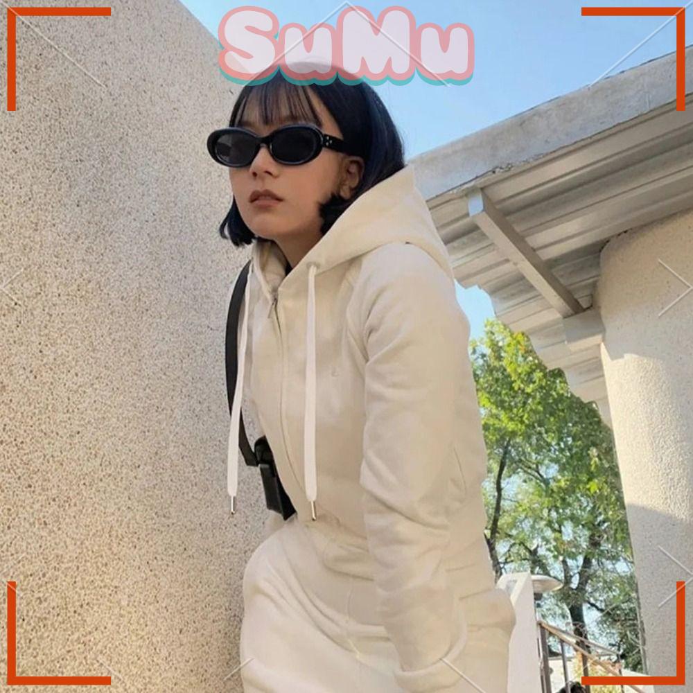 SUMU Kính Mát Gọng Oval Đen Thời Trang