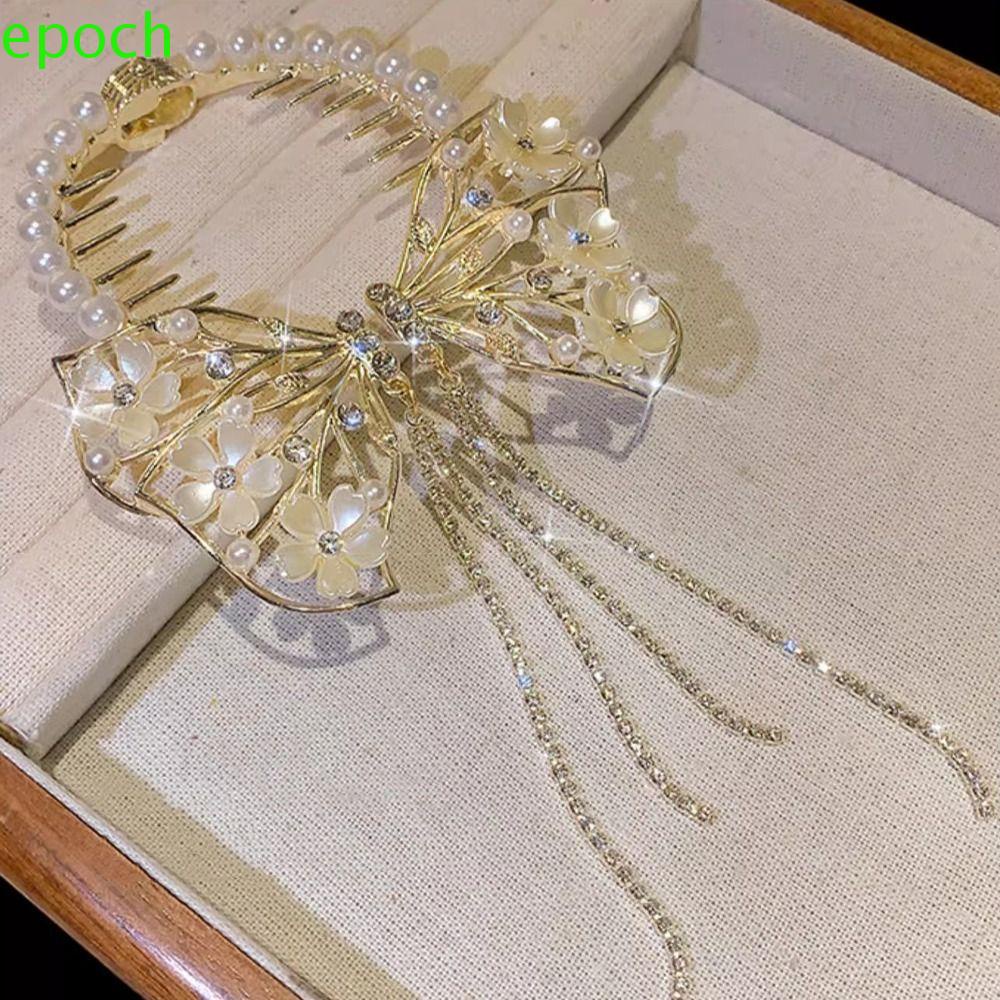 EPOCH Kẹp Tóc Hình Nơ Đính Đá Thời Trang Cho Nữ