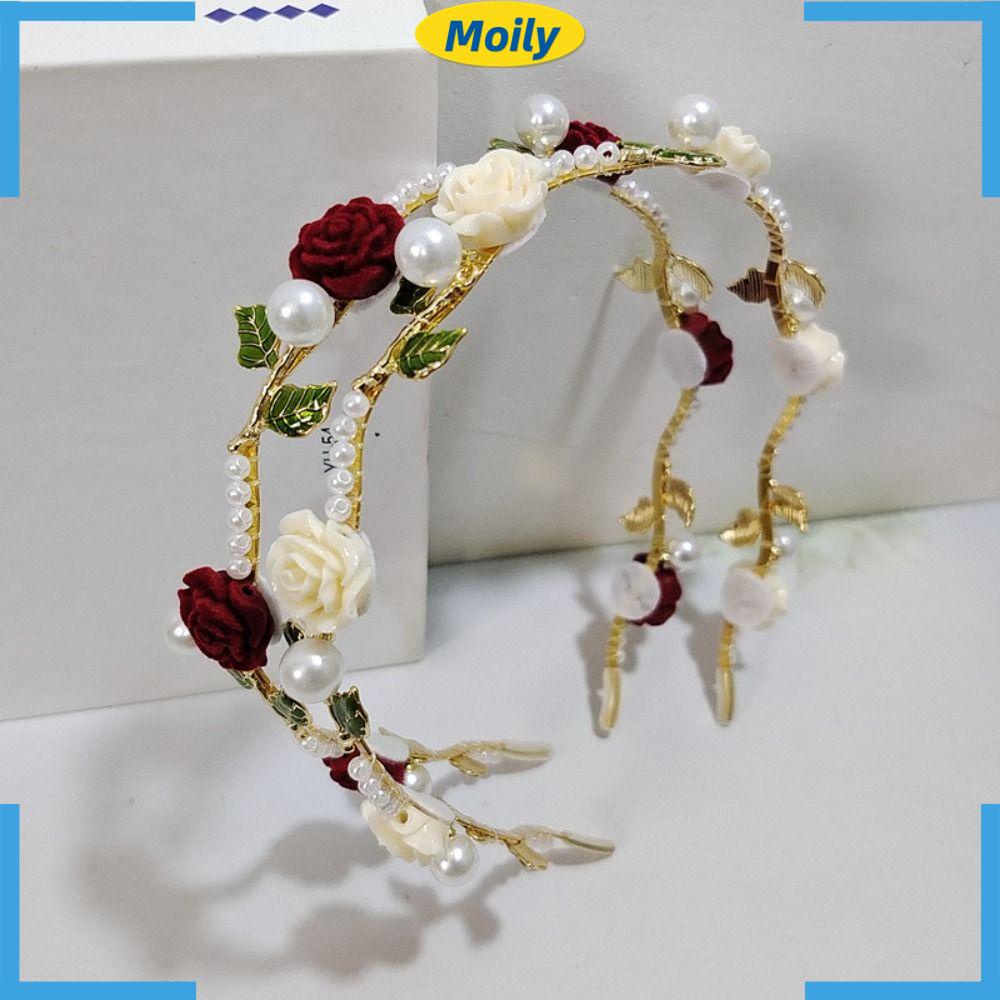 MOILYVN Băng Đô Cài Tóc Hình Vương Miện Phong Cách Vintage