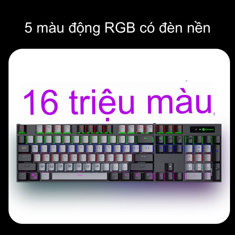 Bàn phím cơ  104 phím có đèn LED có dây năng động RGB blue switch văn phòng trò chơi chung bàn phím
