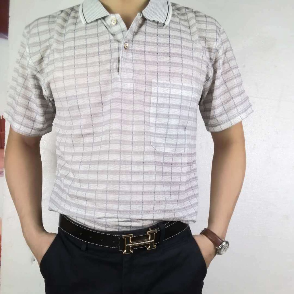 Áo Thun Polo Ngắn Tay Form Rộng Phong Cách Năng Động Dành Cho Nam Trung Niên Mi