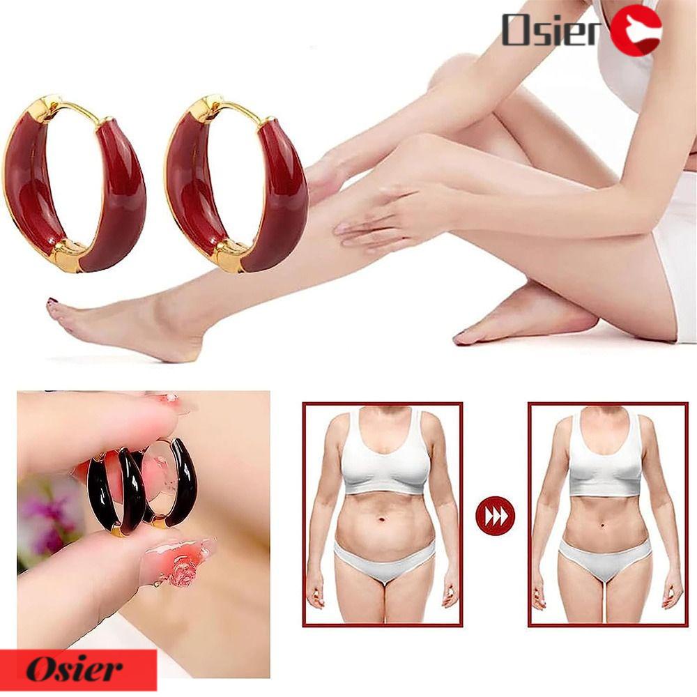 OSIER1 2 Đôi Khuyên Kẹp Tai Bấm Huyệt Bằng Hợp Kim Thời Trang Cho Nữ