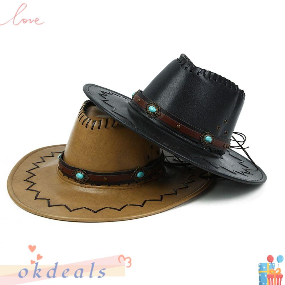 OKDEALS Dây Thắt Lưng Da PU Có Thể Điều Chỉnh Trang Trí Nón Handmade DIY Dành Cho Nữ