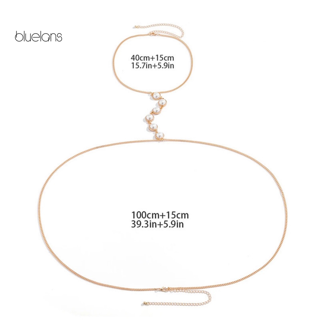 Dây Xích Đeo Ngực Đính Ngọc Trai Giả Màu Sắc Vàng / Bạc Phong Cách Boho Quyến Rũ Cho Nữ