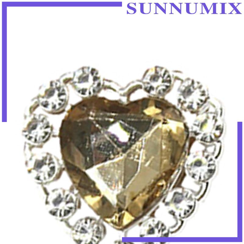 Bộ 10 Nút Áo Hình Trái Tim Đính Đá Lấp Lánh