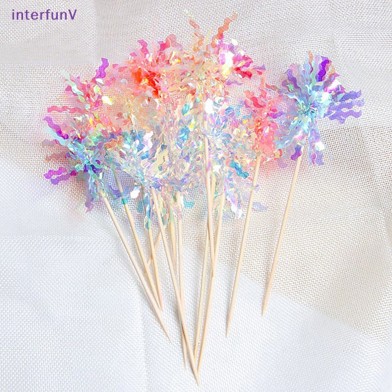 Set 5 Que Cắm Trang Trí Bánh Kem Nhiều Màu Sắc Lấp Lánh