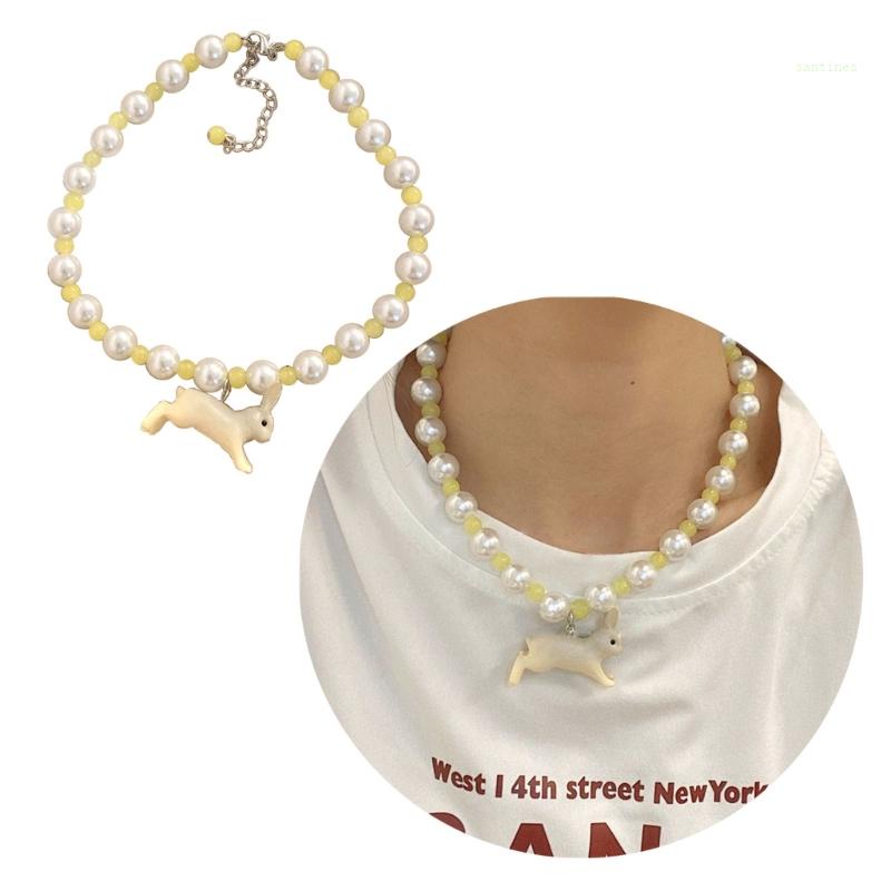 Vòng cổ Chuỗi Hạt Thủ Công Hình Chú Cún Phong Cách Bohemian Dễ Thương Ngọt Ngào Cho Nữ