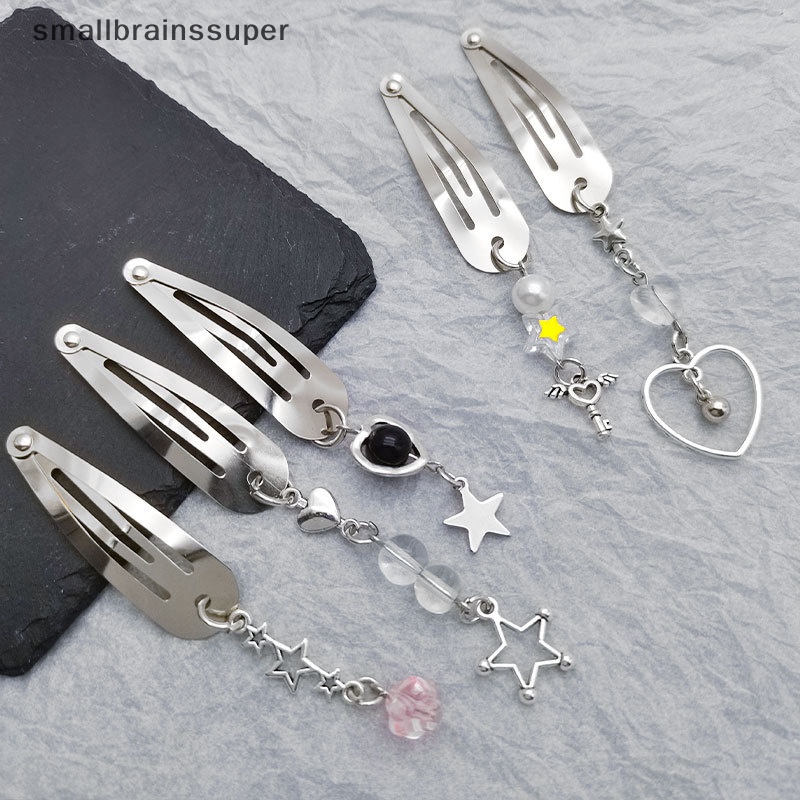 Kẹp Tóc Nhỏ Hình Ngôi Sao / Trái Tim Rỗng Y2K Bằng Kim Loại Thời Trang Cho Nữ SBS