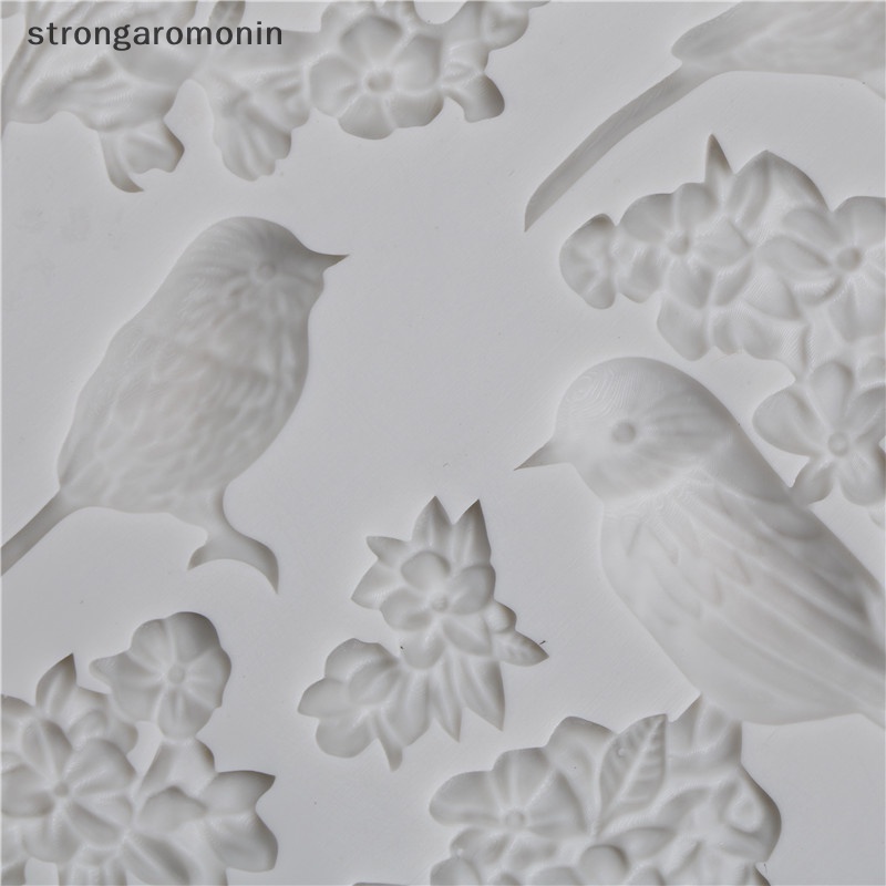 Khuôn Silicone Làm Bánh Tạo Hình Chim Và Hoa Độc Đáo Tiện Dụng