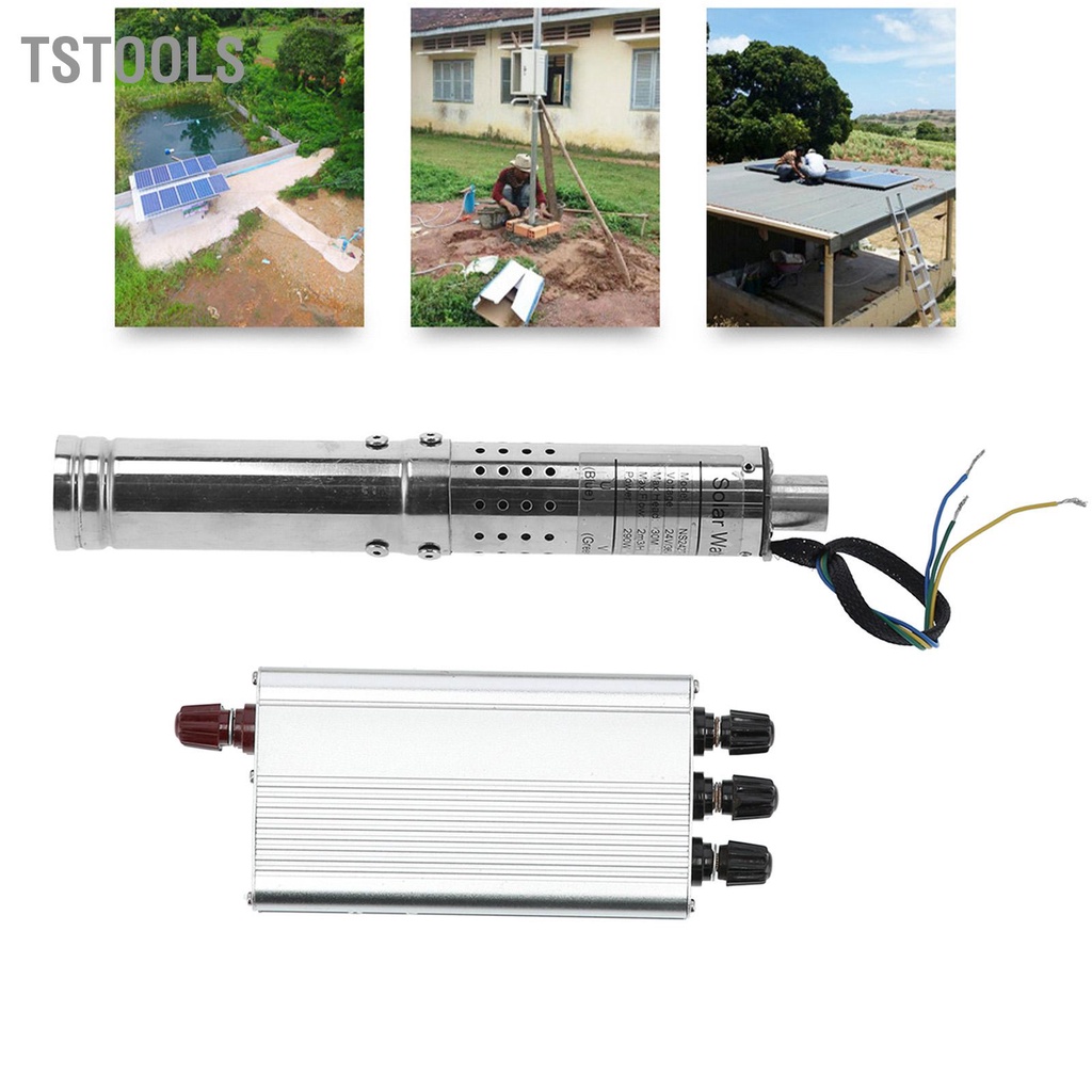 TSTOOLS Máy bơm trục vít Nước chìm không chổi than DC quang điện mặt trời 24V với bộ điều khiển MPPT