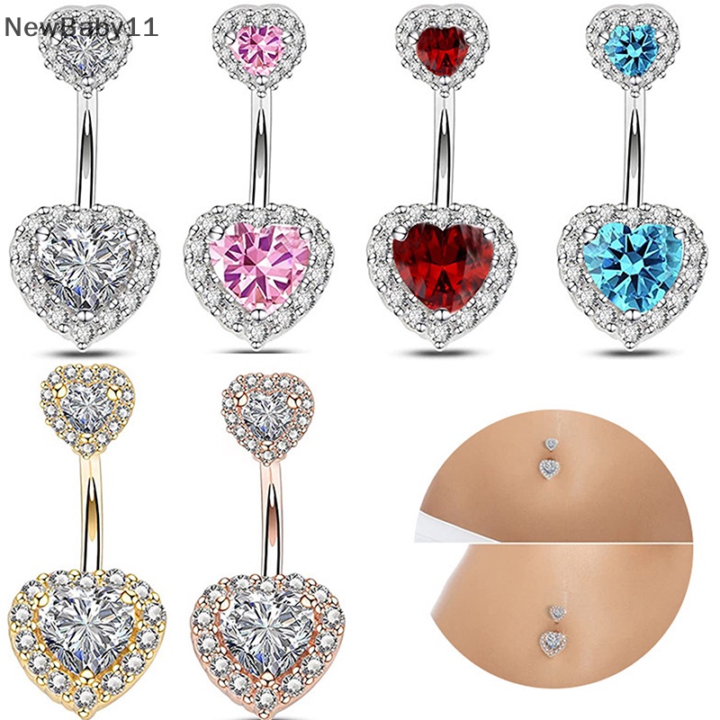 Khuyên Rốn Bằng Thép Không Gỉ Hình Trái Tim Thời Trang Đi Biển Cho Nữ