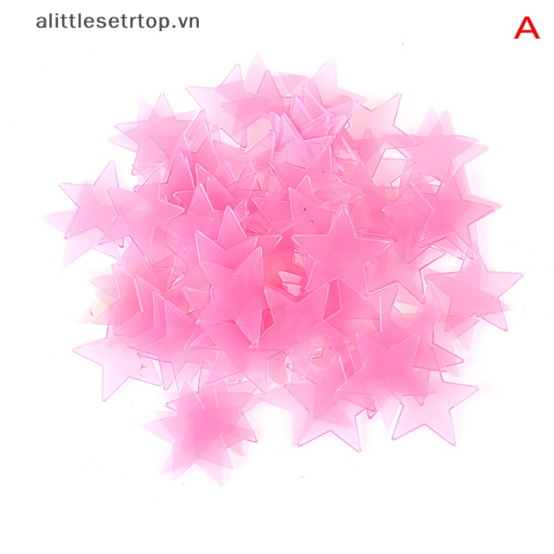 Alittlesetrtop 100 cái 3d sao phát sáng trong bóng tối tường nhựa huỳnh quang phát sáng er home.