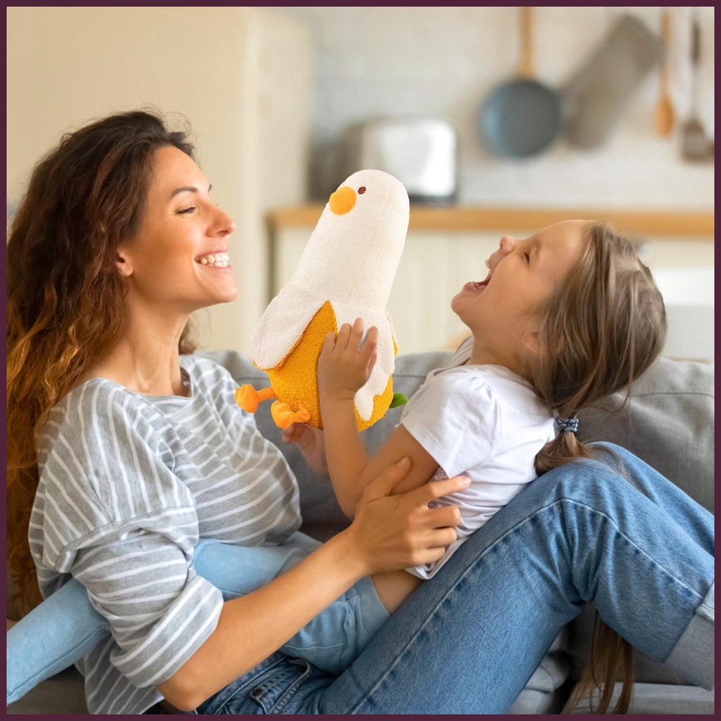 Thú Nhồi Bông Hình Quả Chuối / Vịt 27cm Mềm Mại Thoải Mái