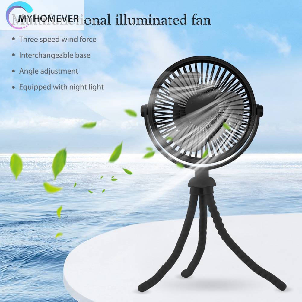 Quạt Mini Cầm Tay 3 Tốc Độ Không Ồn Hình Bạch Tuộc Sáng Tạo