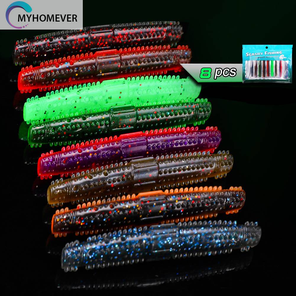 8 Mồi Giun Giả Câu Cá 7cm Trọng Lượng Nhẹ