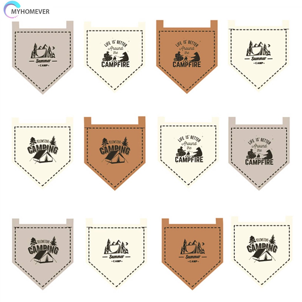 Bộ 12 Lá Cờ Treo Cắm Trại Có Thể Điều Chỉnh Độ Dài Tiện Dụng