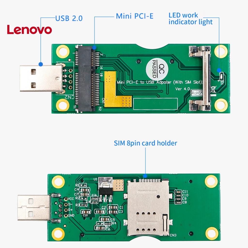 Thẻ Chuyển Đổi PCI-E Sang USB2.0 Tốc Độ Cao Chuyên Dụng Cho Laptop