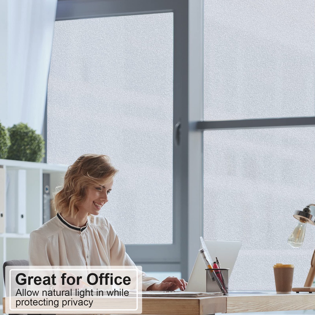 1 Cuộn Phim Dán Cửa Sổ Bằng PVC Nhám Chống Nước Chịu Nhiệt Tự Nhiên Giảm Mệt Mỏi Có Thể Tái Sử Dụng