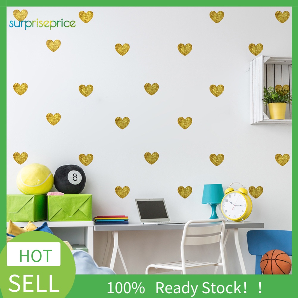 Set 45 Miếng Dán Tường Trang Trí Hình Trái Tim Tháo Rời Được