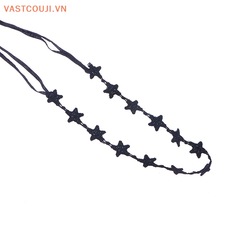 Vòng Cổ Choker Vải Ren Mặt Ngôi Sao Tua Rua Phong Cách Gothic Thời Trang Cho Nữ