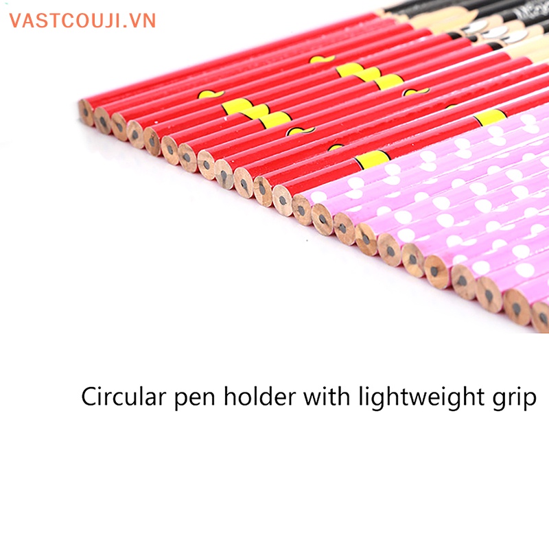 DISNEY Set 12 Bút Chì Tròn Shi Dizai Hb Họa Tiết Chuột Mickey Minnie Dễ Thương Dùng Làm Quà Tặng Cho Bé