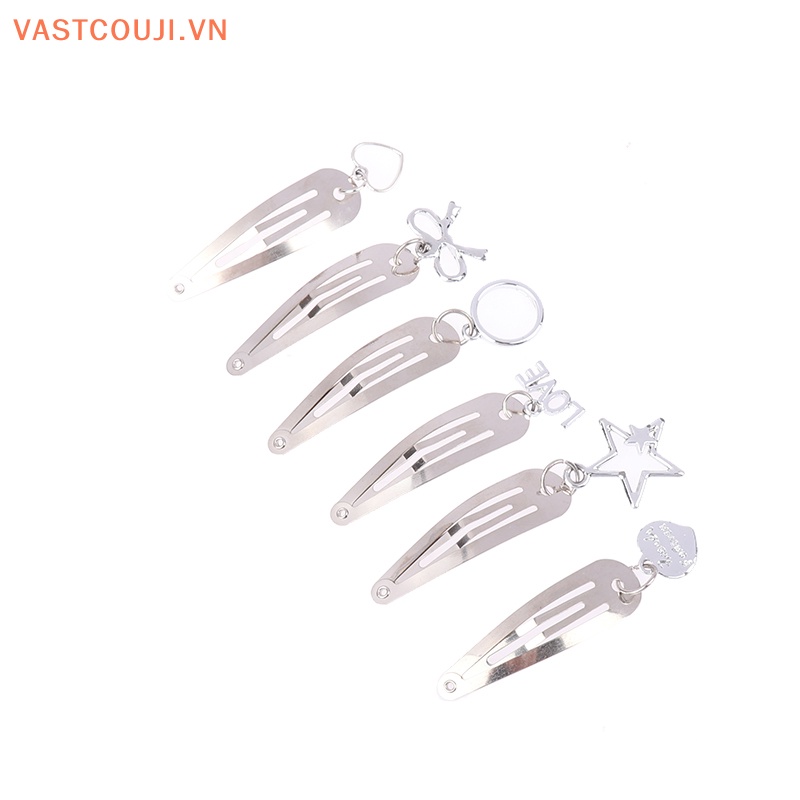 Bộ 2 Kẹp Tóc Kim Loại Đính Mặt Ngọt Ngào Cho Nữ