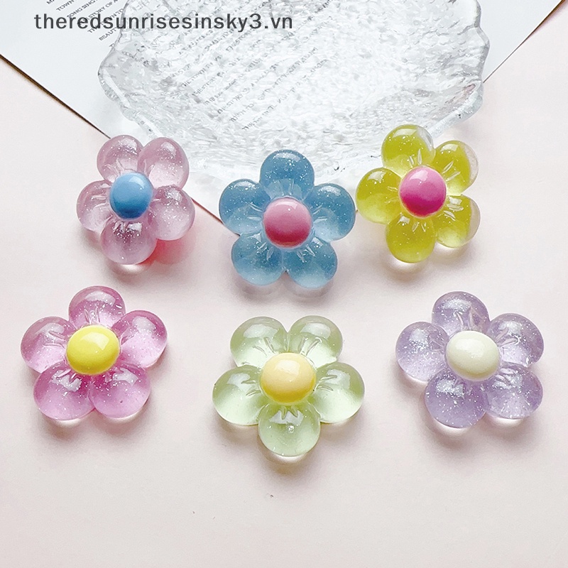 Bộ 20 Bông Hoa Nhựa Resin Trang Trí Sổ Tay Thủ Công