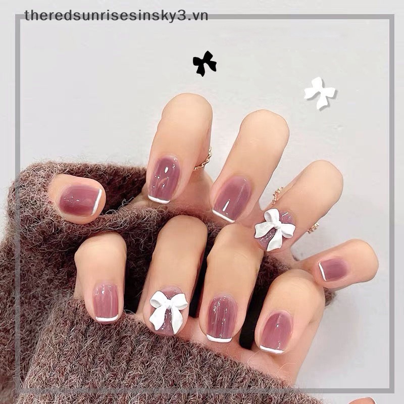 Bộ 50 HạT ĐíNh Trang Trí MóNg HìNh Nơ 3D 11x11mm