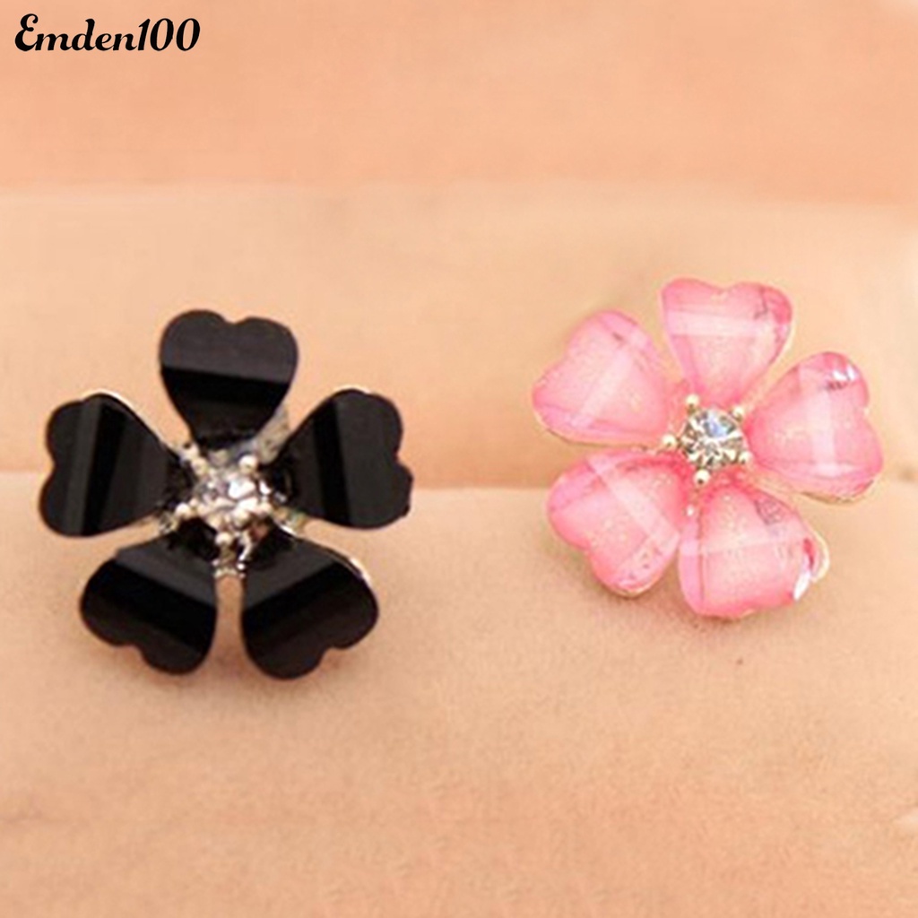 Bông Tai Hình Cánh Hoa Bằng Hợp Kim Đính Đá Lấp Lánh Cho Nữ