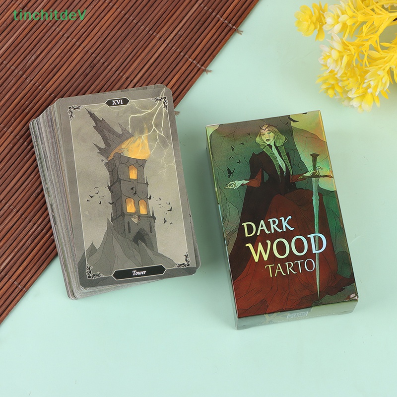 Bộ Bài Tarot Bằng Gỗ Màu Tối Giải Trí Cho Gia Đình