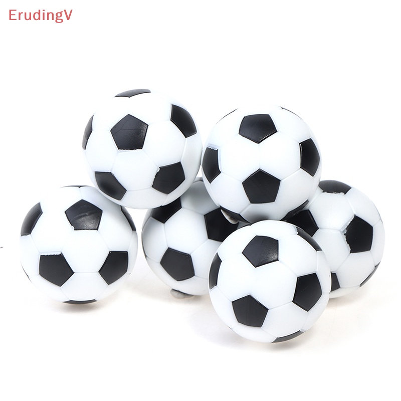 Set 6 Quả Bóng Đá Bằng Nhựa Mini Màu Trắng Đen 32mm