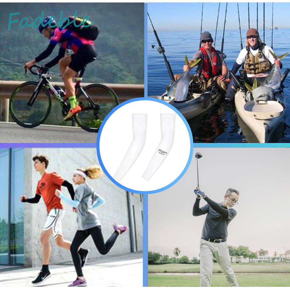 Set 2 Vỏ Bọc Cánh Tay Co Giãn Thoáng Khí Mát Mẻ Cho Hoạt Động Thể Thao Ngoài Trời