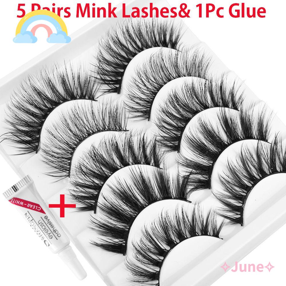 JUNE Set 5 Cặp Lông Mi Giả SKONHED 3D Thời Trang Dành Cho Nữ