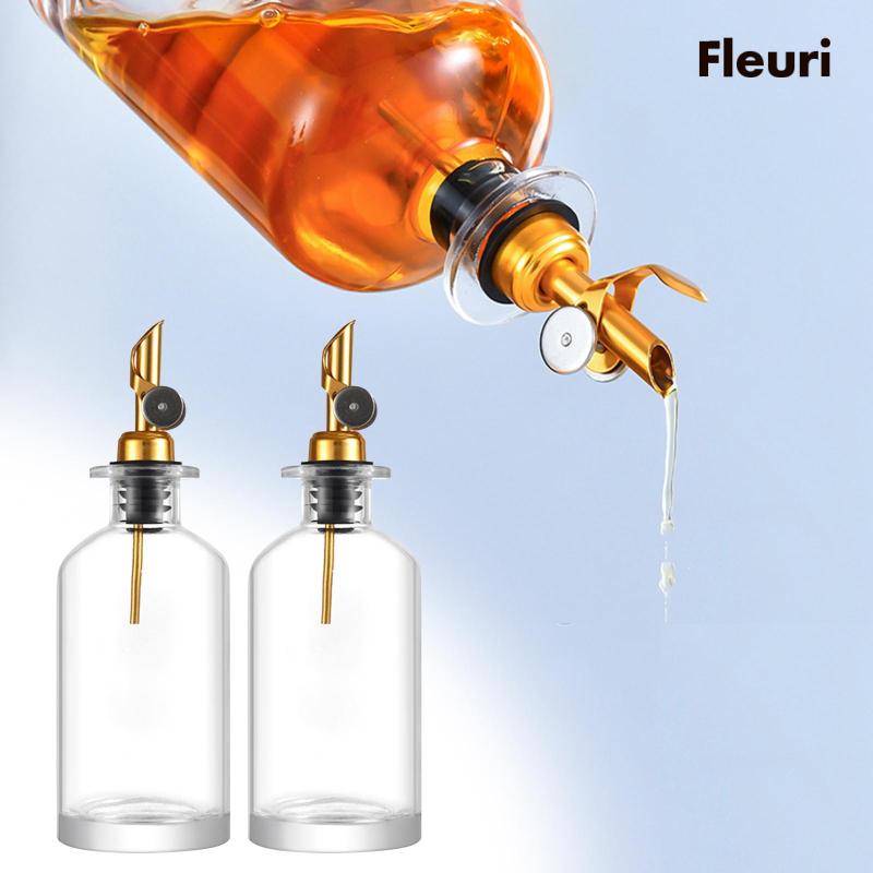 Bình Đựng Dầu Ăn / Nước Sốt Bằng Thủy Tinh Trong Suốt Kèm Giá Đỡ Tiện Dụng Cho Nhà Bếp
