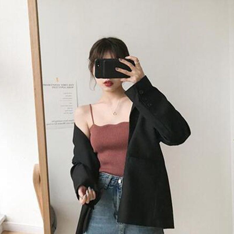 Áo Dệt Kim Hai Dây Thời Trang Mùa Hè Dành Cho Nữ